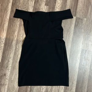 Charolette Russe off the shoulder black mini dress
